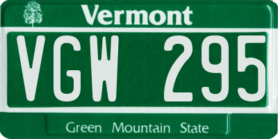 VT license plate VGW295