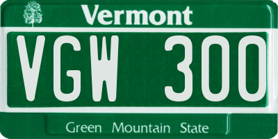 VT license plate VGW300
