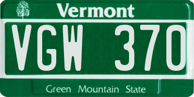 VT license plate VGW370