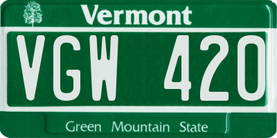VT license plate VGW420