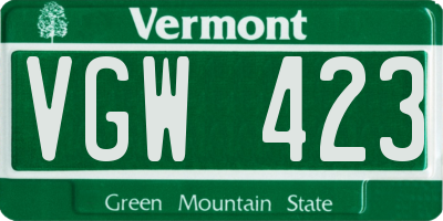 VT license plate VGW423
