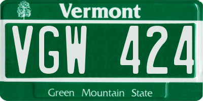 VT license plate VGW424