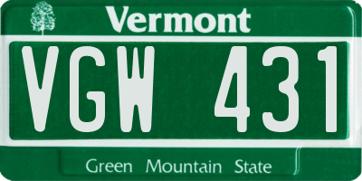 VT license plate VGW431
