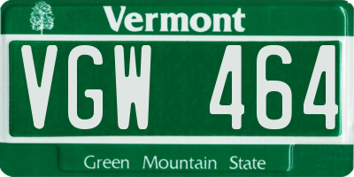 VT license plate VGW464