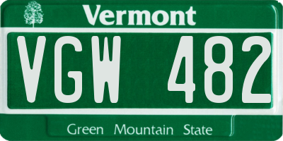 VT license plate VGW482