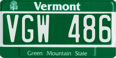 VT license plate VGW486