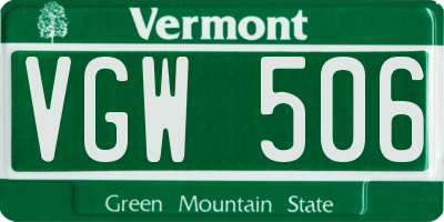 VT license plate VGW506
