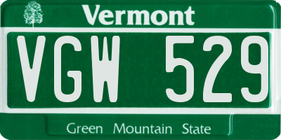VT license plate VGW529