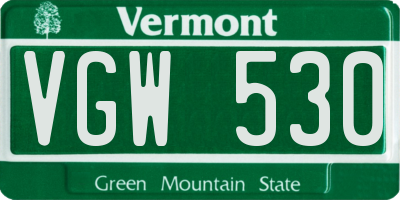 VT license plate VGW530