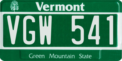 VT license plate VGW541