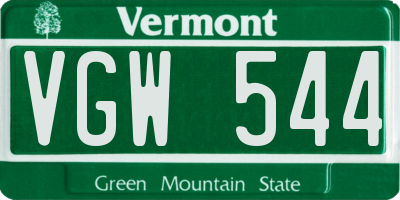 VT license plate VGW544