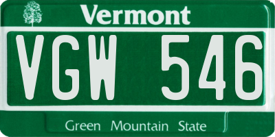 VT license plate VGW546