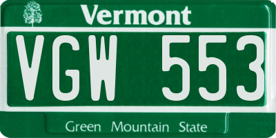 VT license plate VGW553
