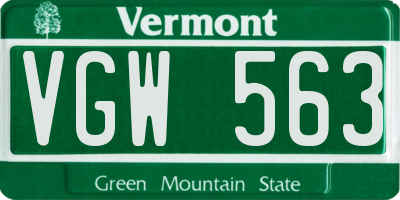 VT license plate VGW563