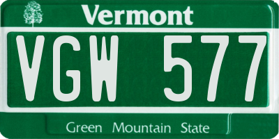 VT license plate VGW577