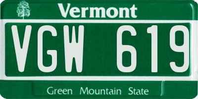 VT license plate VGW619