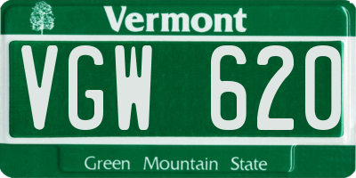 VT license plate VGW620