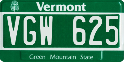 VT license plate VGW625