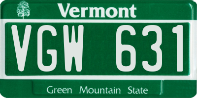 VT license plate VGW631