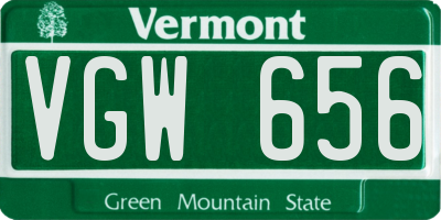 VT license plate VGW656