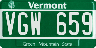 VT license plate VGW659