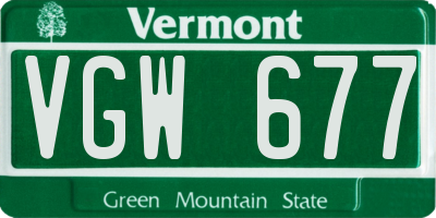 VT license plate VGW677