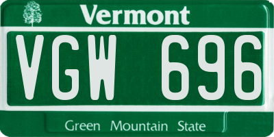 VT license plate VGW696