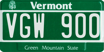VT license plate VGW900