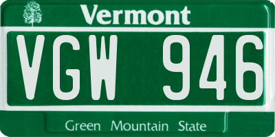 VT license plate VGW946