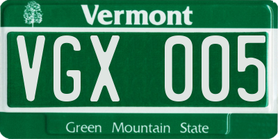 VT license plate VGX005