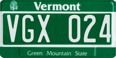 VT license plate VGX024
