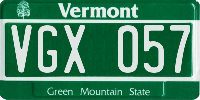 VT license plate VGX057