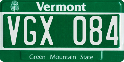 VT license plate VGX084