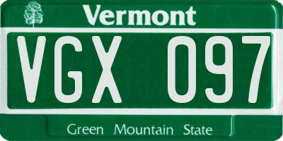 VT license plate VGX097