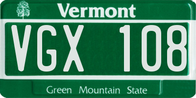 VT license plate VGX108