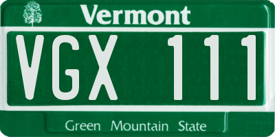 VT license plate VGX111