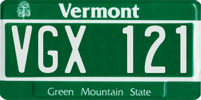VT license plate VGX121