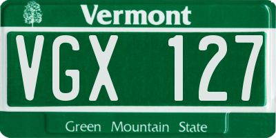 VT license plate VGX127