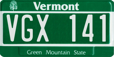 VT license plate VGX141