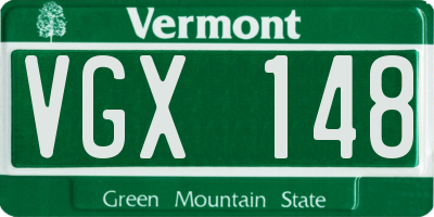 VT license plate VGX148