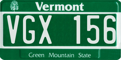 VT license plate VGX156