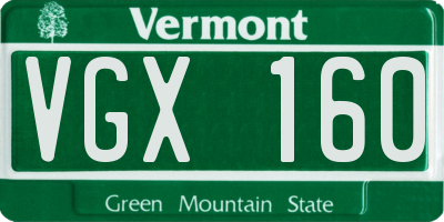 VT license plate VGX160