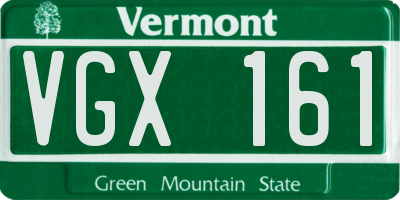 VT license plate VGX161