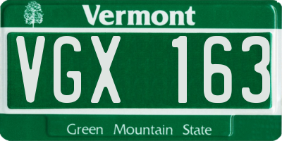 VT license plate VGX163