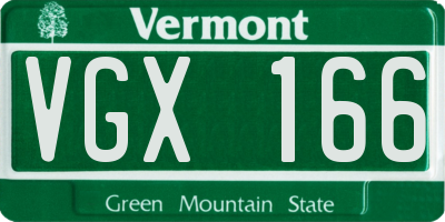 VT license plate VGX166