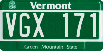 VT license plate VGX171