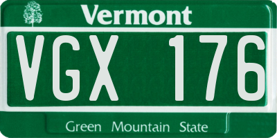 VT license plate VGX176