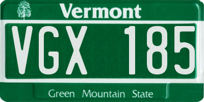 VT license plate VGX185