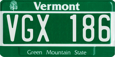 VT license plate VGX186