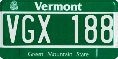 VT license plate VGX188